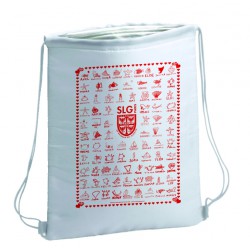 Sac à dos isotherme blanc marquage rouge