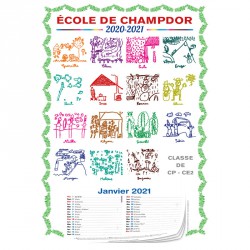 Calendrier A3 avec dessins d'enfants - avec bloc éphéméride