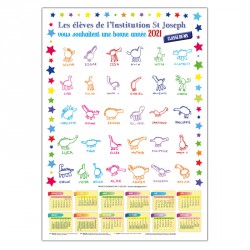 Calendrier A3 avec dessins d'enfants - sans bloc éphéméride