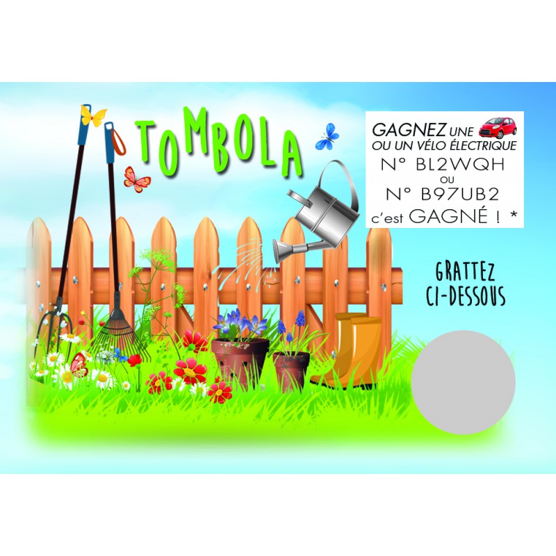 Tombola - Carte à gratter personnalisable