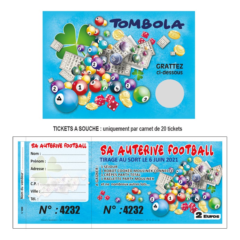 Tombola 100 Gagnante I Ticket Tombola Personnalisé Association Ecole