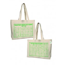 Grand Sac Shopping en coton biologique très épais - Marquage 2 face -