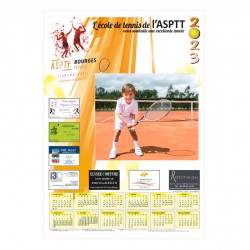 Calendrier pour photo individuelle  Recto Sans bloc-tennis