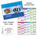LOT DE 250 CALENDRIERS DE POCHE PERSONNALISES AU VERSO