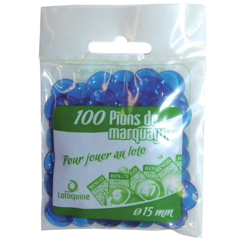 Pions ronds de 15 mm de diamètre sachet 100 jetons loto pour jeu