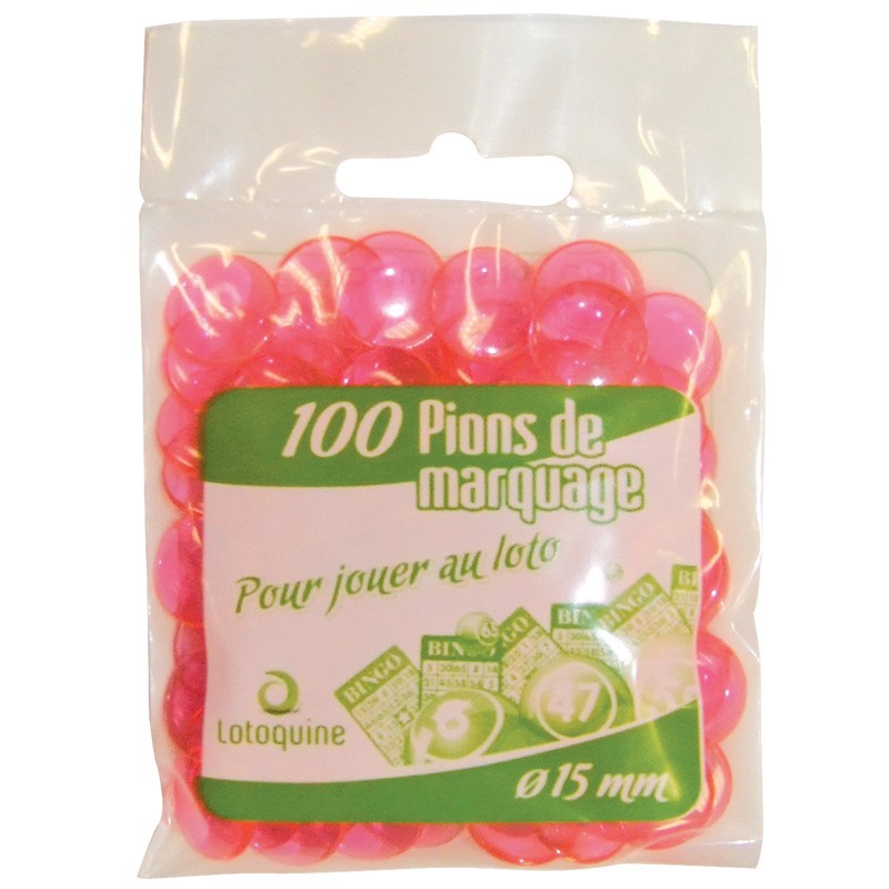 Pions ronds de 15 mm de diamètre sachet 100 jetons loto pour jeu