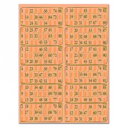 Plaques de 12 cartes de loto Bristol  (lot de 83)