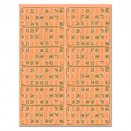 Plaques de 12 cartes de loto Bristol  (lot de 83)