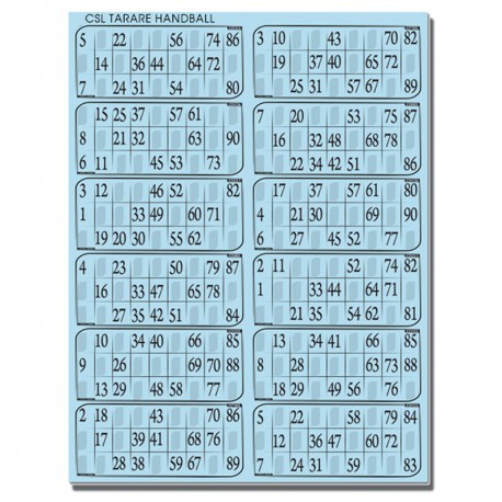 Plaques de 12 cartes de loto Bristol personnalisées (lot de 83)