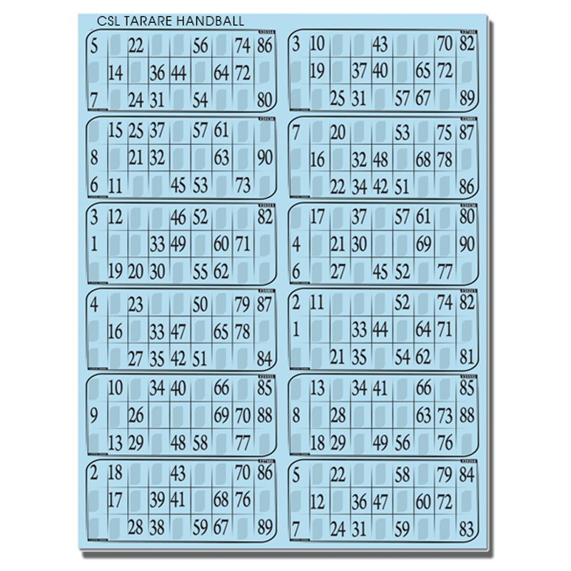 Loto Bingo - 6 grilles de Loto sur Une Plaque en Carton epaisseur