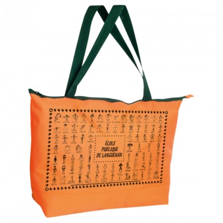 Sac à main fourre tout orange - marquage 1 face