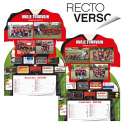 CALENDRIER MAILLOT RECTO VERSO AVEC BLOC - FOOTBALL