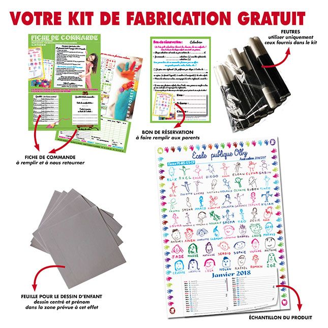 CALENDRIER A3 DESSINS D'ENFANTS AVEC BE