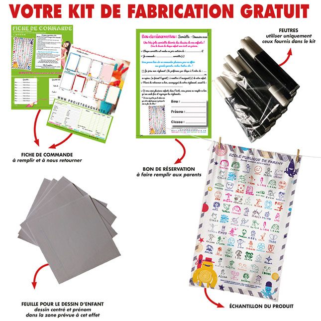 KIT FABRICATION GRATUIT SERVIETTE 30 X 5