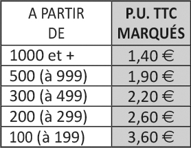 TARIF ECUSSON